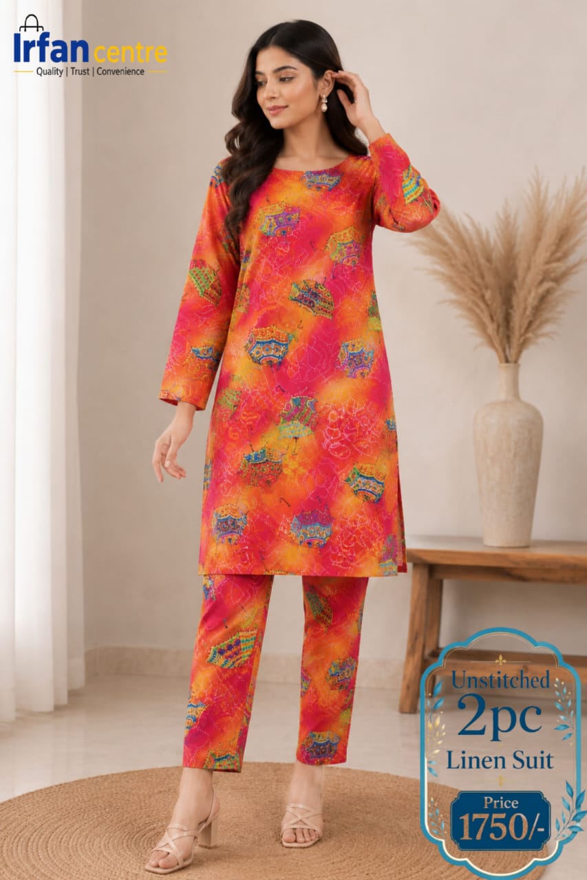 2Pcs Unstitched Linen Suit