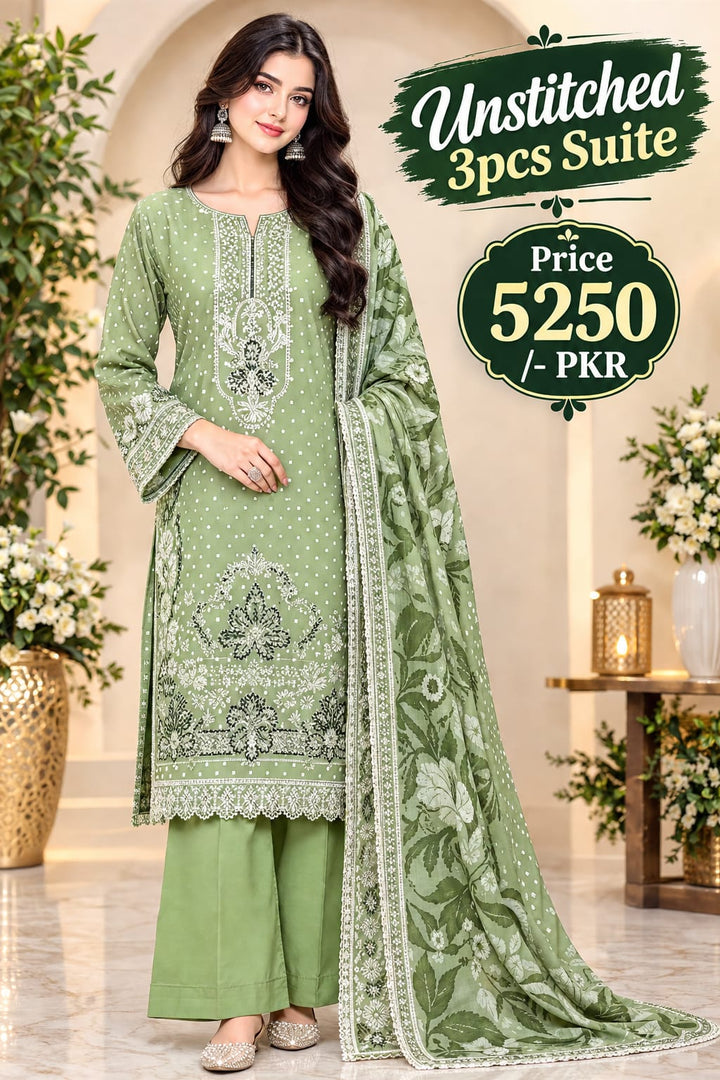 MIST - FANTAK 💜 VOL-1001 Unstitched 3Pcs Suit Stapl Slub Digital Print