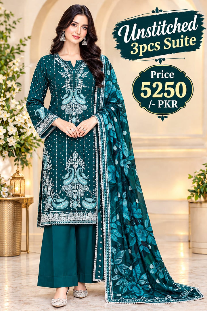 MIST - FANTAK 💜 VOL-1001 Unstitched 3Pcs Suit Stapl Slub Digital Print