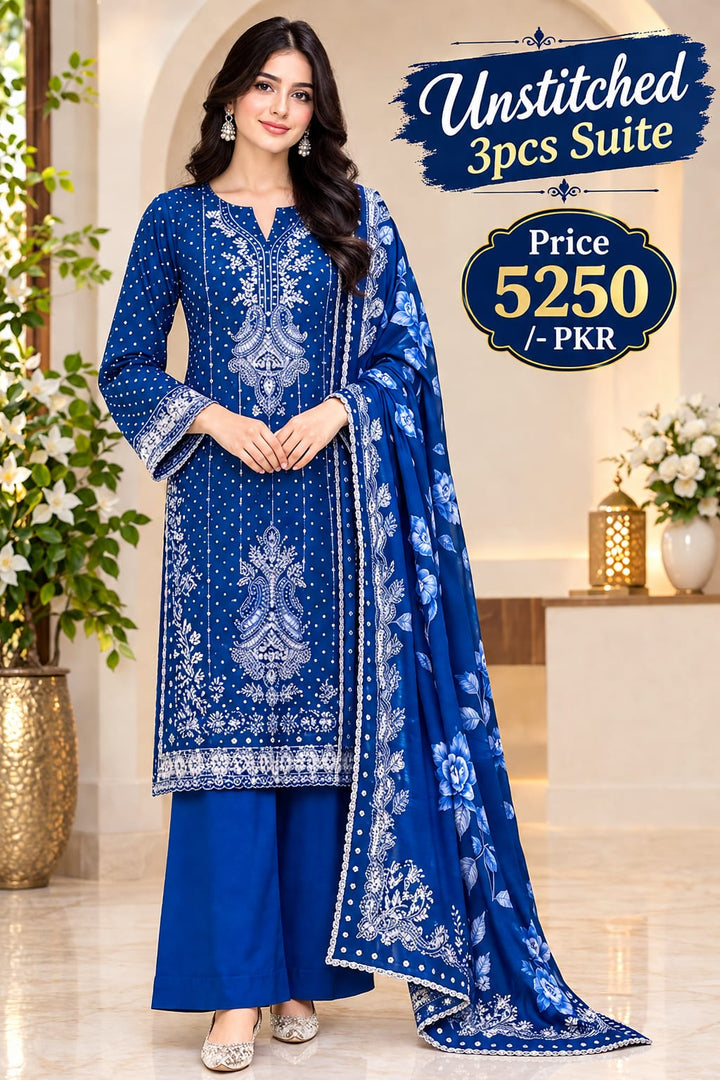 MIST - FANTAK 💜 VOL-1001 Unstitched 3Pcs Suit Stapl Slub Digital Print