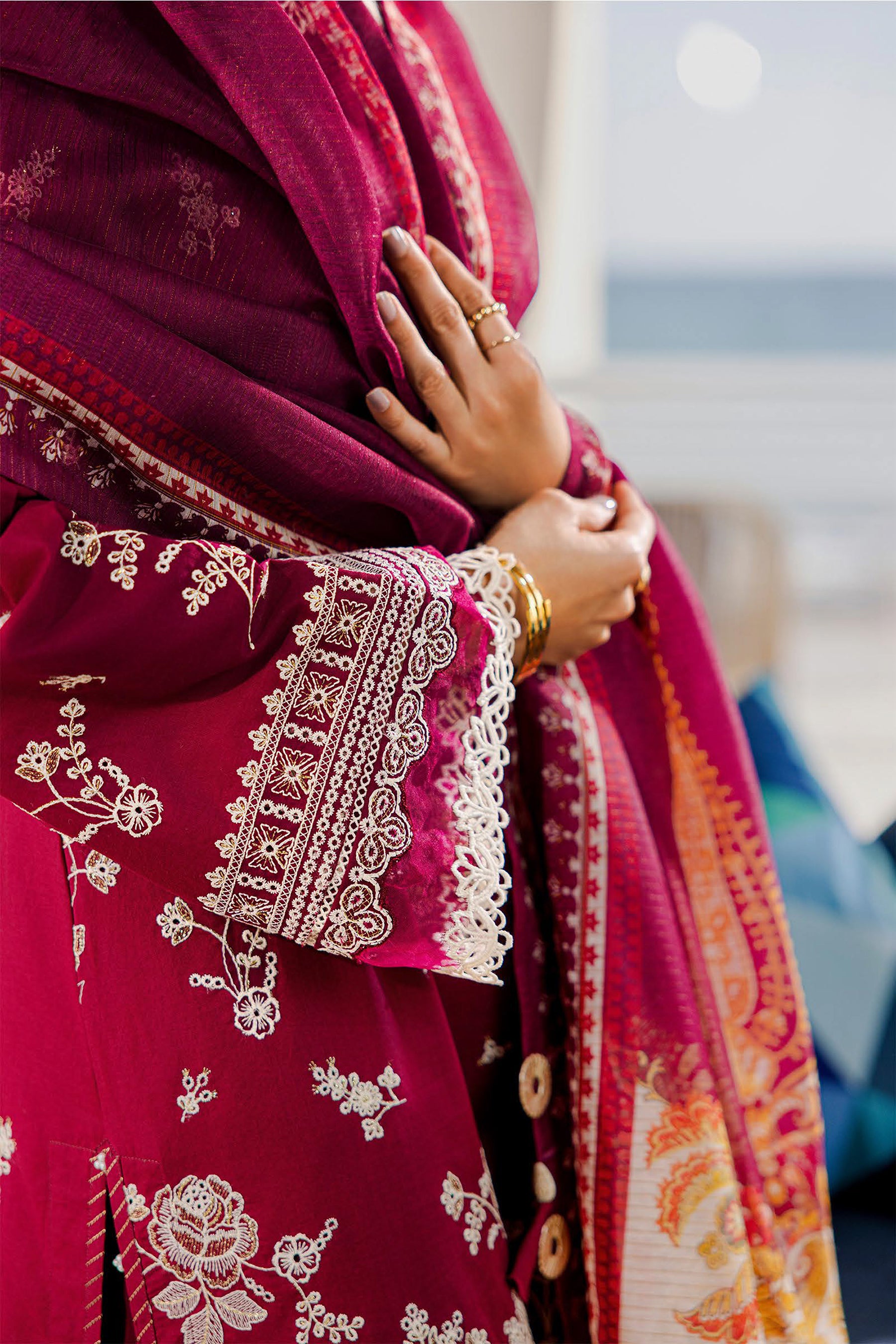 ZELLBURY UNSTITCHED CHIKANKARI