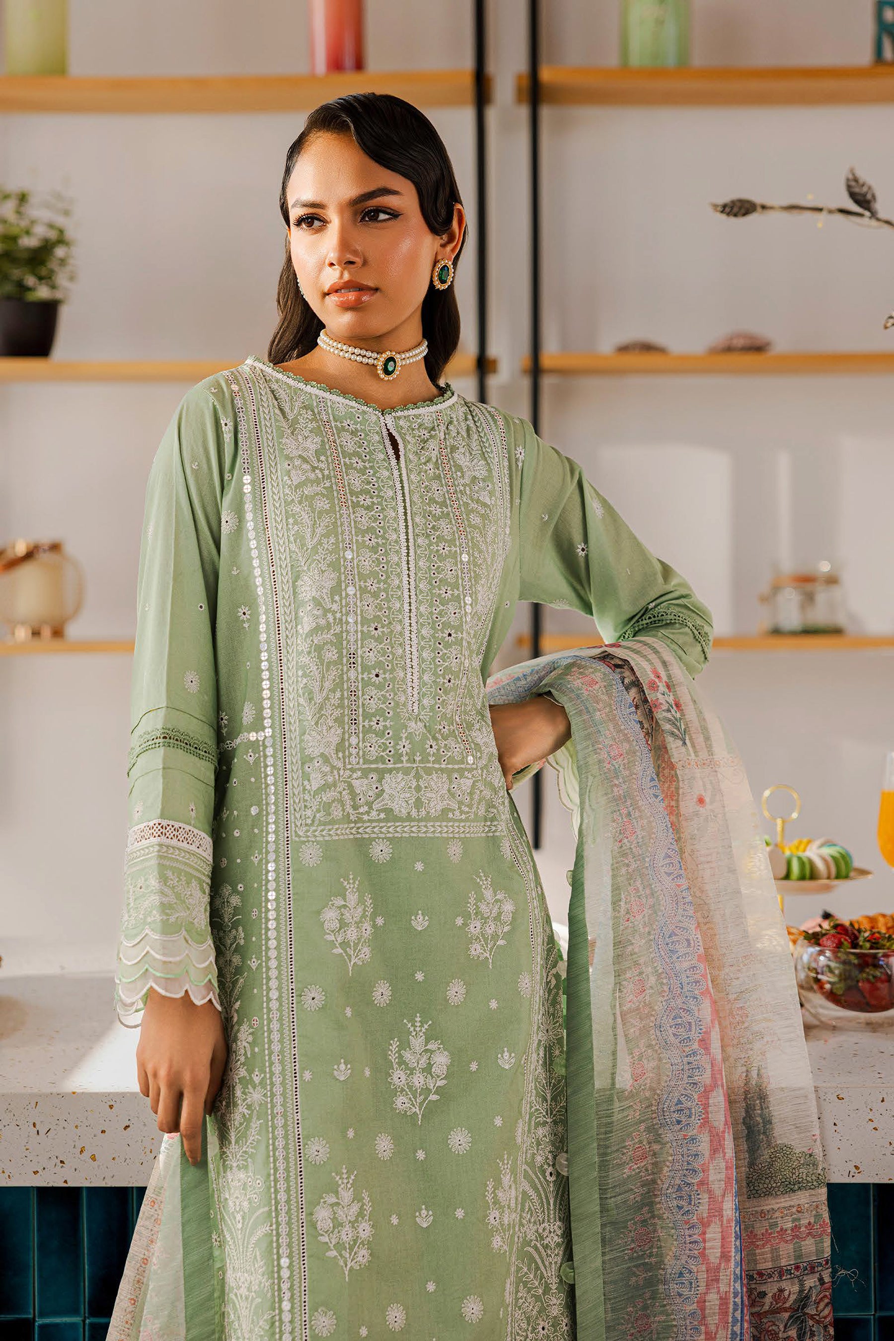 ZELLBURY UNSTITCHED CHIKANKARI