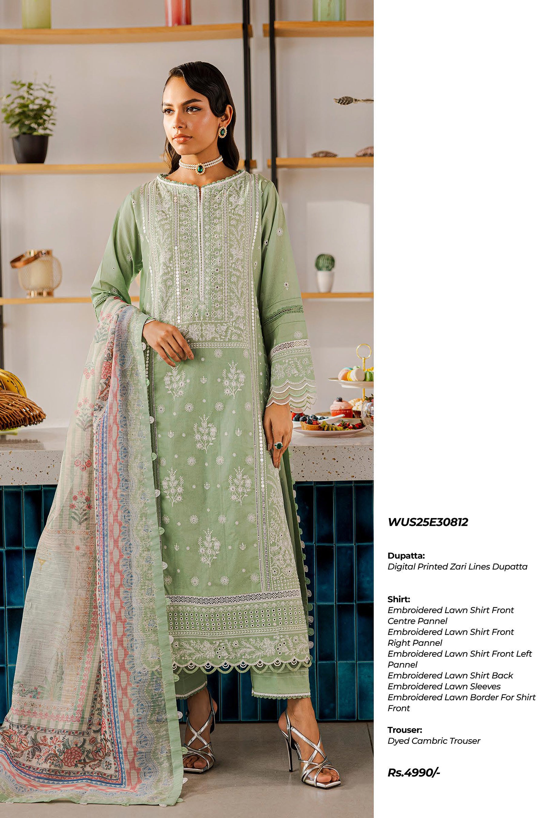 ZELLBURY UNSTITCHED CHIKANKARI