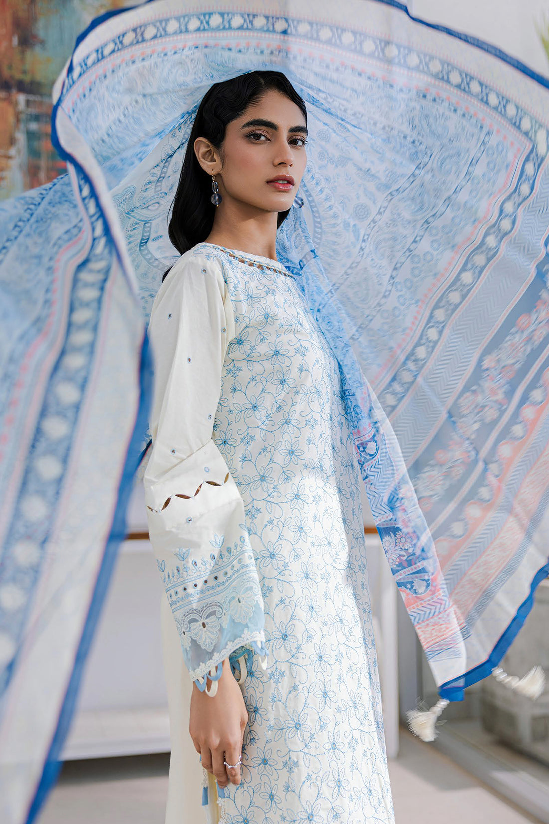 ZELLBURY UNSTITCHED CHIKANKARI