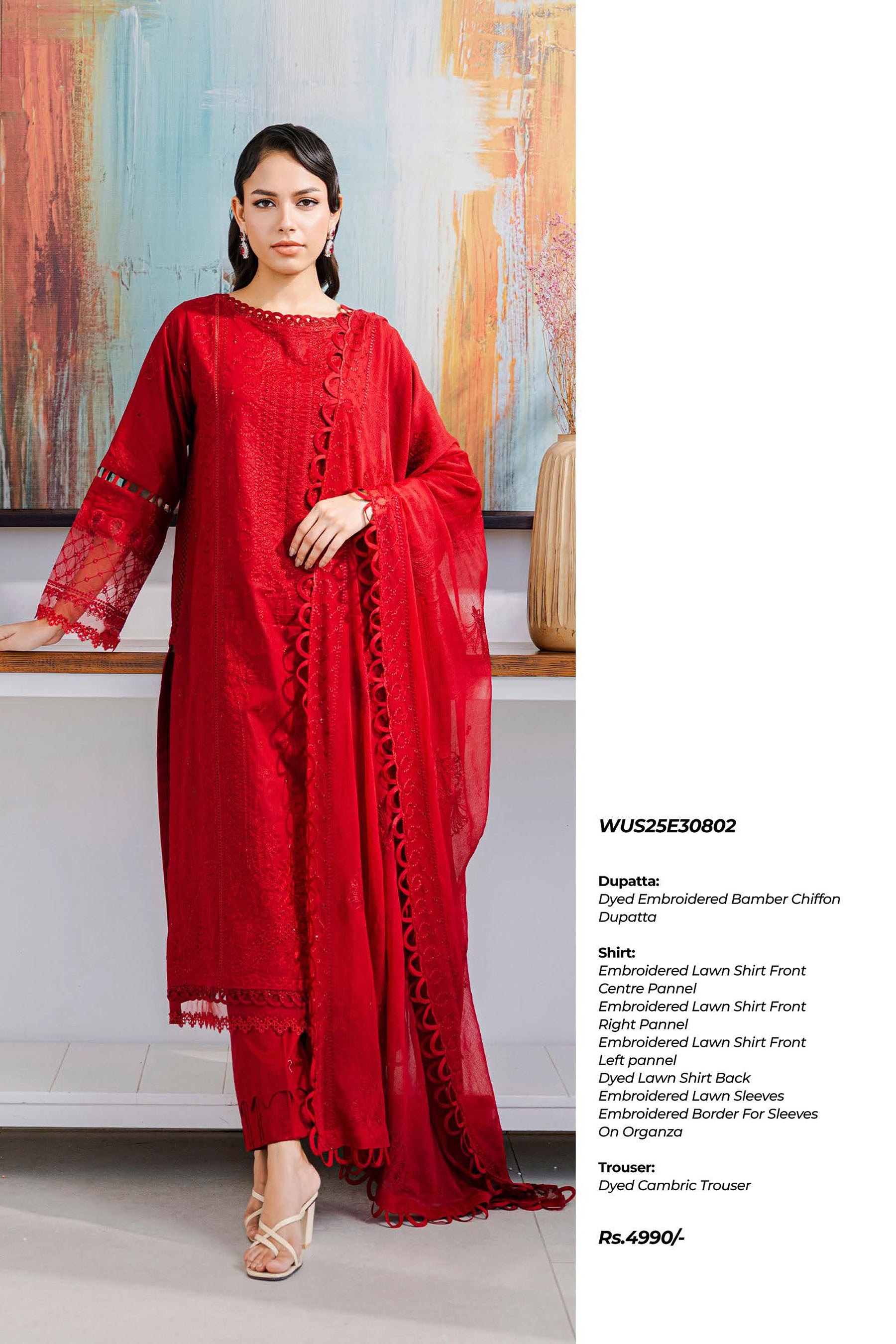 ZELLBURY UNSTITCHED CHIKANKARI