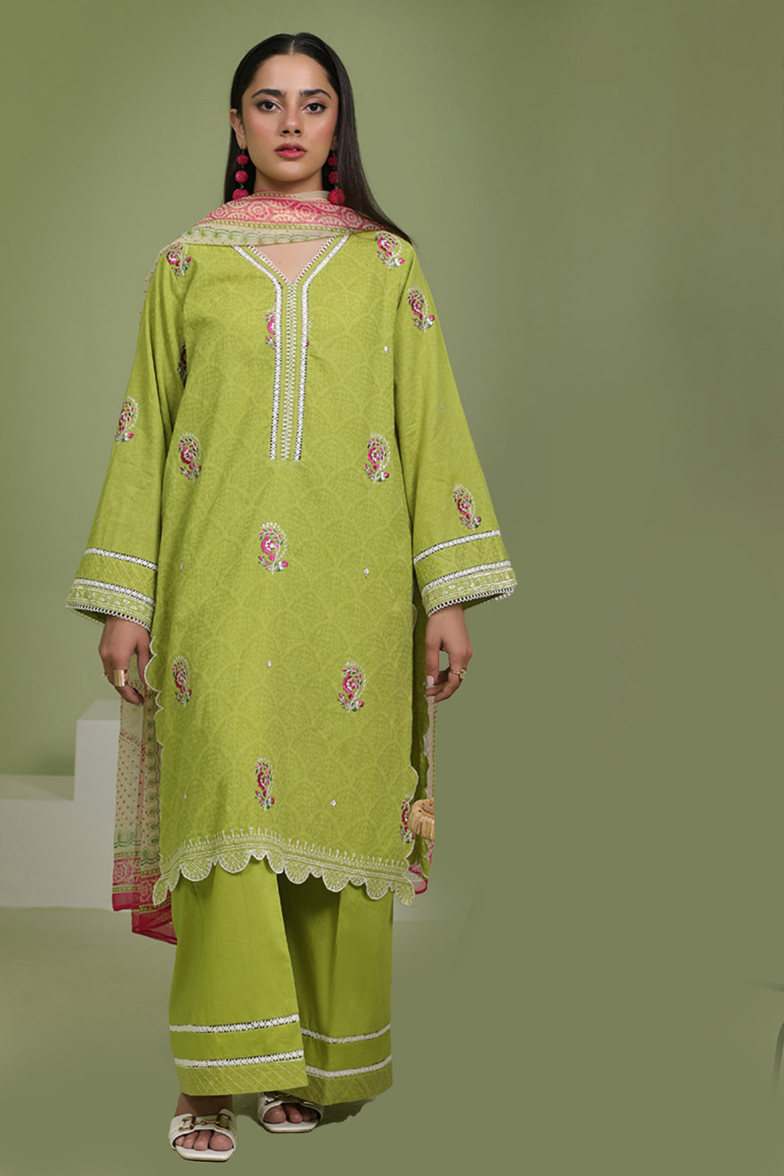 Embroidered Shirt Shalwar Dupatta - 1462